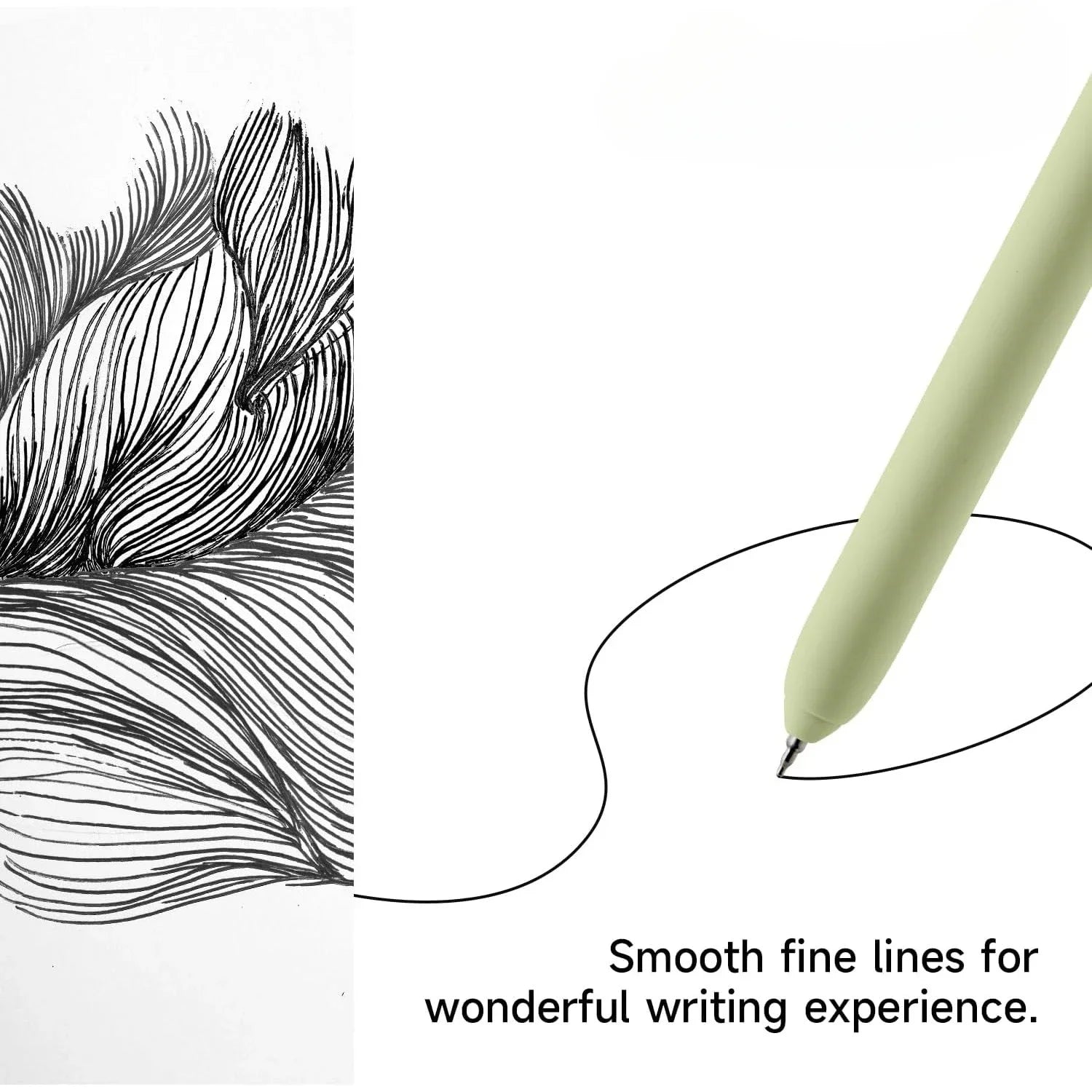 Retractable Soft Gel Ink Pens – 11 Pack Black Ink Fine Point (0.5 mm) Smooth Writing Cute Pens for Office & School