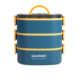 Stackable 3-Layer Bento Lunch Box – Leak-Proof Large Capacity Microwave-Safe Food Container
