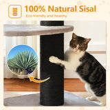 Cat Scratching Post for Large Cats – Tall Cat Tree Tower with Thick Sisal Post, Top Bed & Toy for Indoor Cats & Kittens