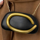 Women’s Retro PU Leather Clutch Bag – Elegant Evening Party Shoulder Crossbody Purse with Chain Strap & Phone Holder