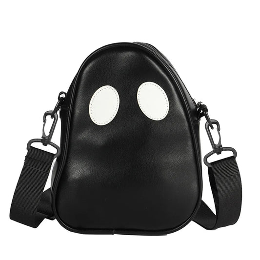 Ghost Funny Leather Shoulder Bag 👻 – Cute Devil Design Unisex Crossbody & Handbag for Travel & Daily Use