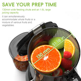 Biolomix Cold Press Juicer – 130mm Wide Feed Chute, Whole Fruit & Vegetable Slow Masticating Juicer, BPA-Free