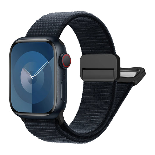 Magnetic Loop Nylon Apple Watch Band – Bracelet Style Strap for Ultra 2, SE & Series 3–9, Compatible with 38/40/41/42/44/45/49mm Models
