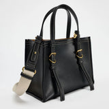 Retro PU Leather Tote Bag for Women – Solid Color Top Handle, Shoulder & Crossbody Satchel Work Handbag