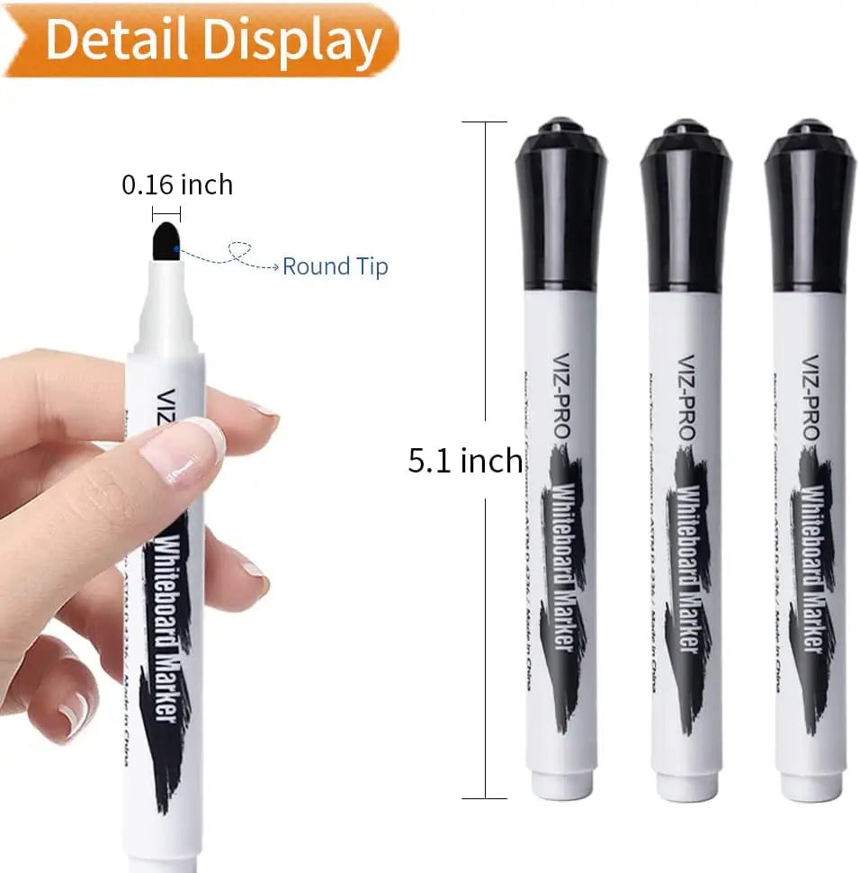 Dry Erase Markers – 50 Bulk Pack Fine Bullet Tip Low-Odor Black Whiteboard Pens 🖊️