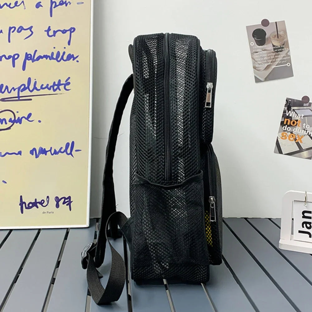 Breathable Large Mesh College Backpack with Comfort Straps for Daily Commute & Swimming