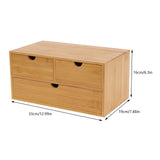 Bamboo 3-Drawer Desk Organizer Box – Compact Wood Desktop Storage Solution