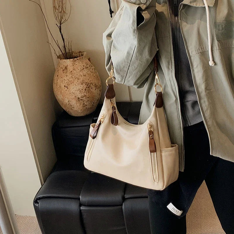 Women’s Large-Capacity PU Leather Shoulder Bag – Under-Arm Pouch Crossbody Flap Handbag