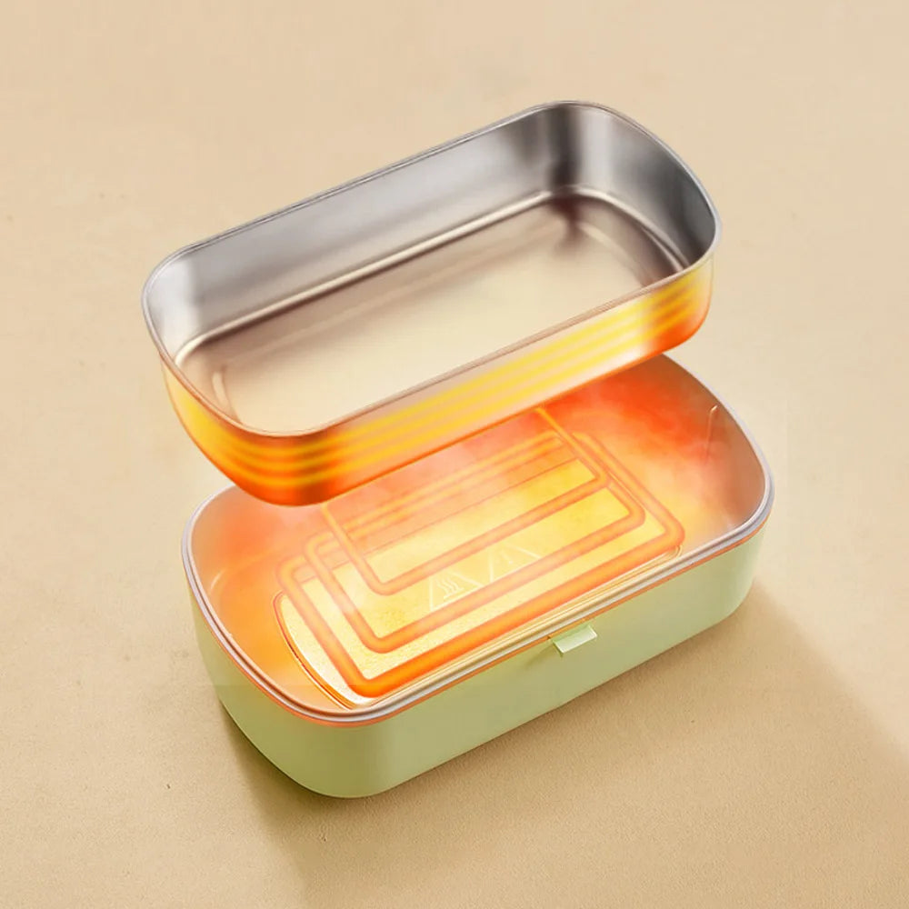 Portable Electric Heated Lunch Box (Double-Layer, 200 W) – Stainless Steel Insulated Lunch Box with Heating, for Office, Travel & Work