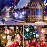 Double Head Snowfall Christmas Projector Lights – Waterproof Outdoor 2-in-1 Rotating Lamp with Remote & Timer