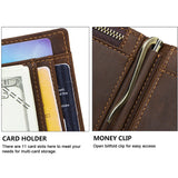 CONTACT’S Genuine Leather RFID Wallet – Slim Bifold Money Clip with Card Holder & Coin Pocket for Men