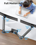 Dual Monitor Stand with Adjustable Arms – Fits 13″–32″ Computer Screens (4.4–19.8 lbs) Height Adjustable Desk Mount