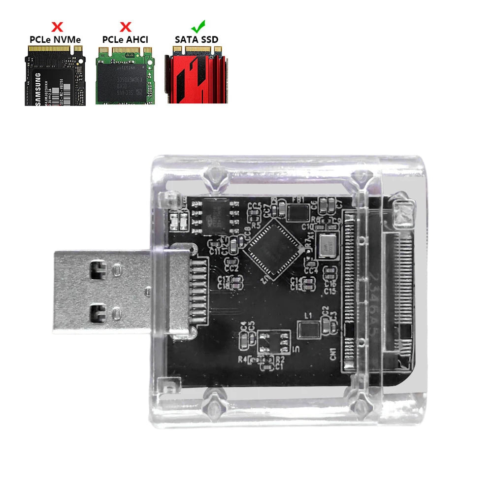 M.2 SATA SSD Case – USB 3.0 Gen 1 Portable Enclosure, Aluminum Disk Box for NGFF M.2 Solid State Drives