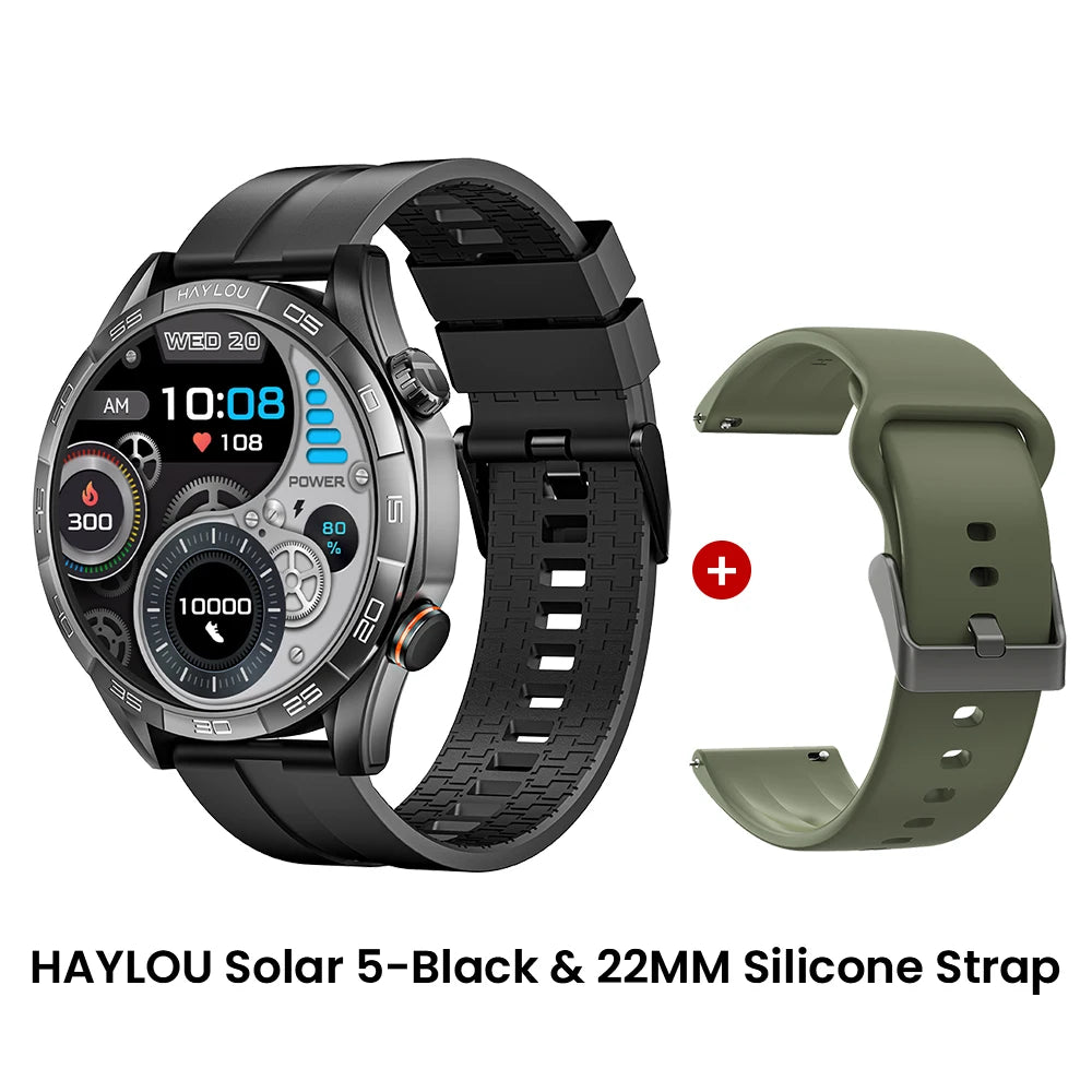 Haylou Solar 5 Smartwatch – 1.58” AMOLED Display, 60Hz Refresh Rate, Voice Calling, 24H Health Monitoring & Sports Fitness Watch for Men