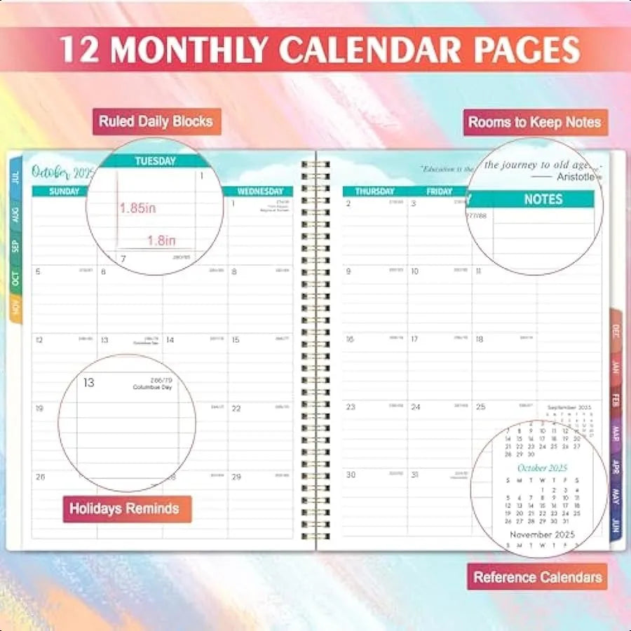 Teacher Lesson Planner 2025–2026 – Weekly & Monthly Academic Planner with Colorful Tabs (July 2025–June 2026) 📚