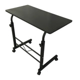 🖥️ Black Pipe Rack Computer Desk – Adjustable Height Mobile Side Table with Wheels & 60cm Particleboard Surface