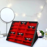 18-Slot Glasses Display Stand – Tilted Eyewear Organizer Box & Sunglasses Storage Tray for Eyeglass Collection