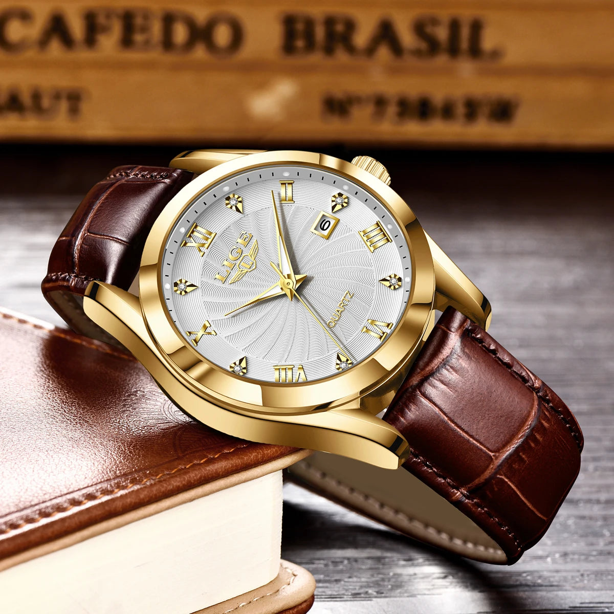 2025 LIGE Men’s Waterproof Luxury Watch – Luminous Leather Quartz Sports Wristwatch for Men ⌚✨