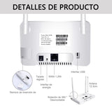 4G LTE CPE Router Modem – 300Mbps High-Speed WiFi Router with External Antennas & SIM Card Slot (EU Plug)