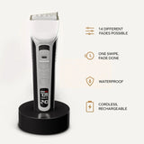 Professional Hair Clipper – Titanium Ceramic Blade, USB Rechargeable Hair Trimmer with LCD Display for Barbers