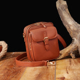 Unisex Vintage PU Leather Crossbody Bag – Anti-Theft Small Messenger Shoulder Satchel for Men & Women, Durable & Stylish
