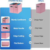 Collapsible File Organizer Box – 2-Pack Portable Storage with Handle for Office & Home (Pink) 📁