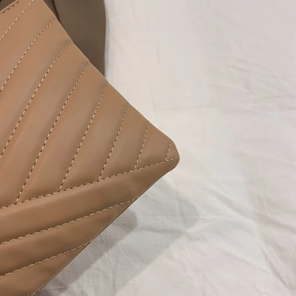 Women’s PU Leather Solid-Color Clutch & Satchel Bag – Business Zipper Handbag