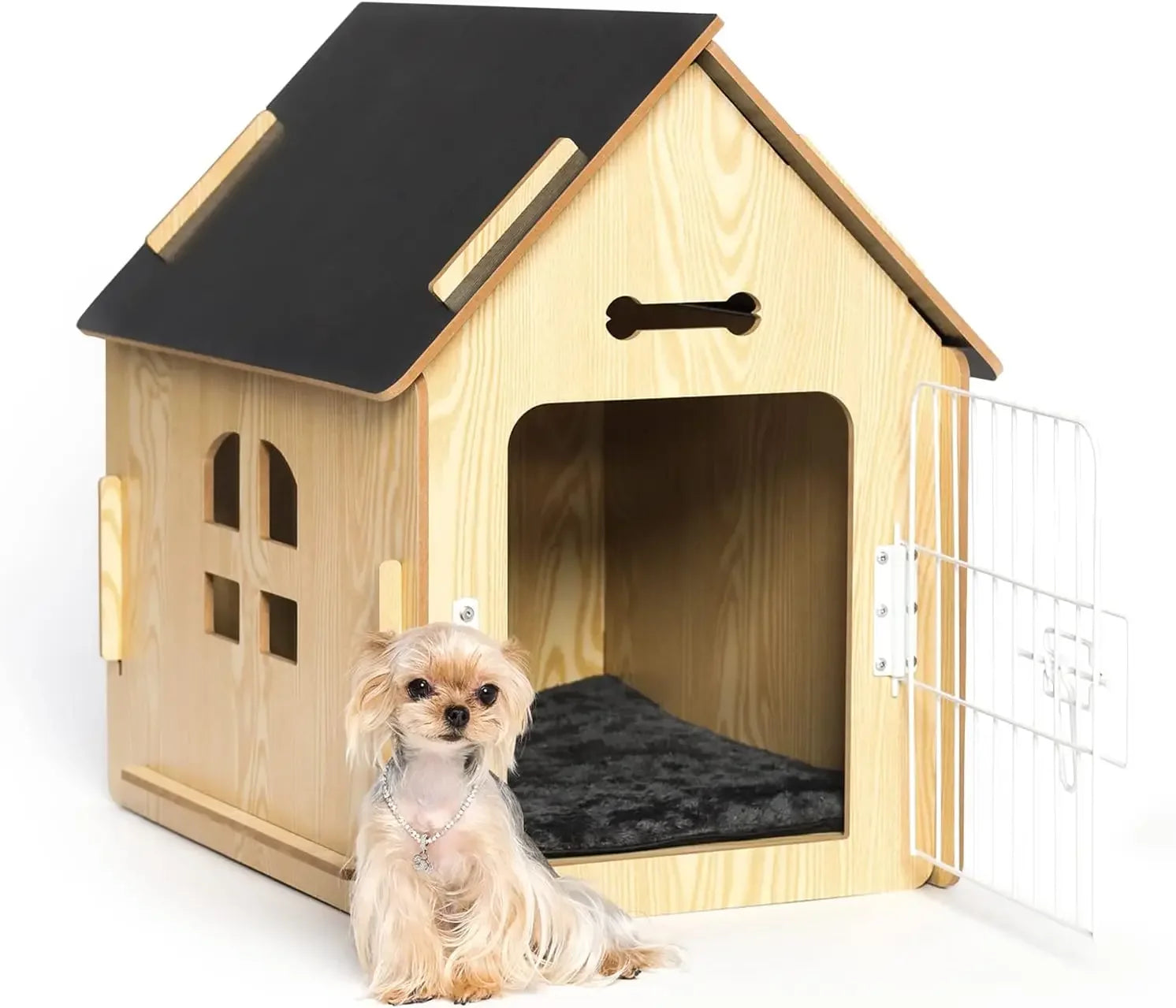 Indoor Wooden Pet House – Cozy Bed for Small Dogs & Cats