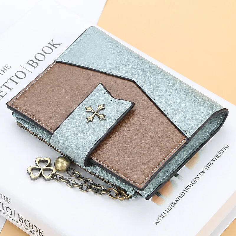 Casual Women’s PU Leather Wallet – Elegant Zipper Bifold Clutch Purse with Card Holder & Coin Pocket