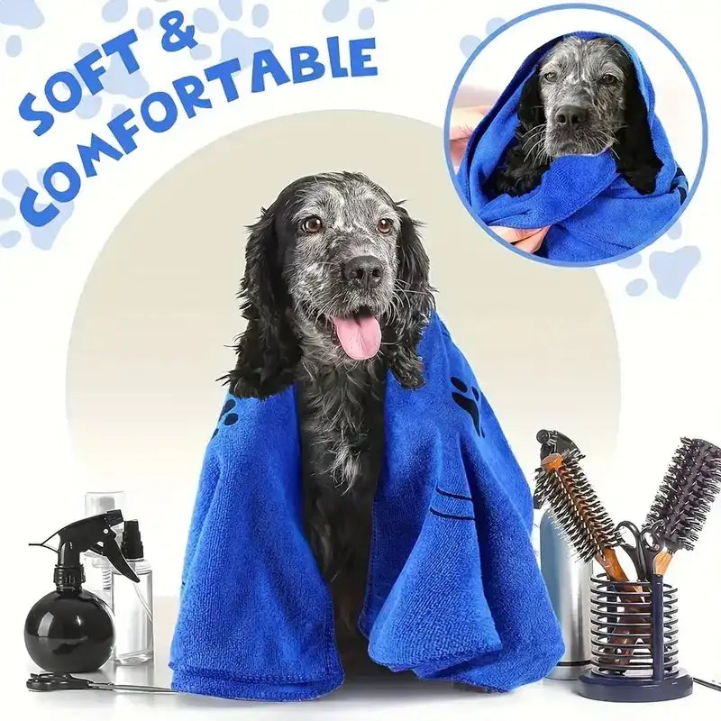 Quick-Dry Microfiber Dog Bath Towel – Soft, Super Absorbent Pet Grooming Towel Set (2 pcs) 🐾