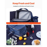 Navy Blue Picnic Backpack for Two – Insulated Cooler Compartment | Outdoor Beach & Camping Daypack
