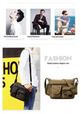 Men’s Canvas Messenger Bag – Casual Travel Shoulder Bag with Multi-Pocket & Adjustable Strap