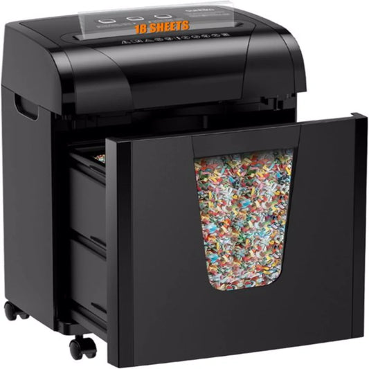 18-Sheet P-4 Cross-Cut Shredder – High-Security, Large Bin, Auto Anti-Jam for Home & Office