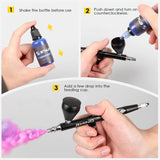 16-Color Airbrush Paint Set – Opaque Acrylic Paint, Water-Based & Ready to Spray (1 fl oz Bottles)