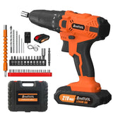 45 Nm Cordless Drill Kit with 2 Batteries – 25+1 Torque Electric Drill / Screwdriver / Impact Driver (29-Piece Set)