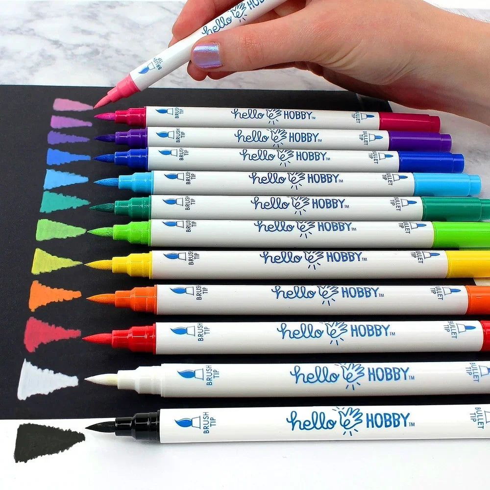Acrylic Paint Markers Set – 12 Dual Tip Permanent Paint Pens for Glass, Wood, Fabric, Metal & Stone