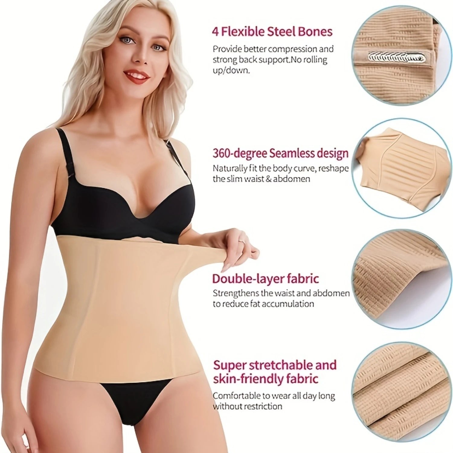 ontouring Women’s Shapewear – Seamless Postpartum Waist Cincher Body Support Belt for Tummy Control & Daily Wear