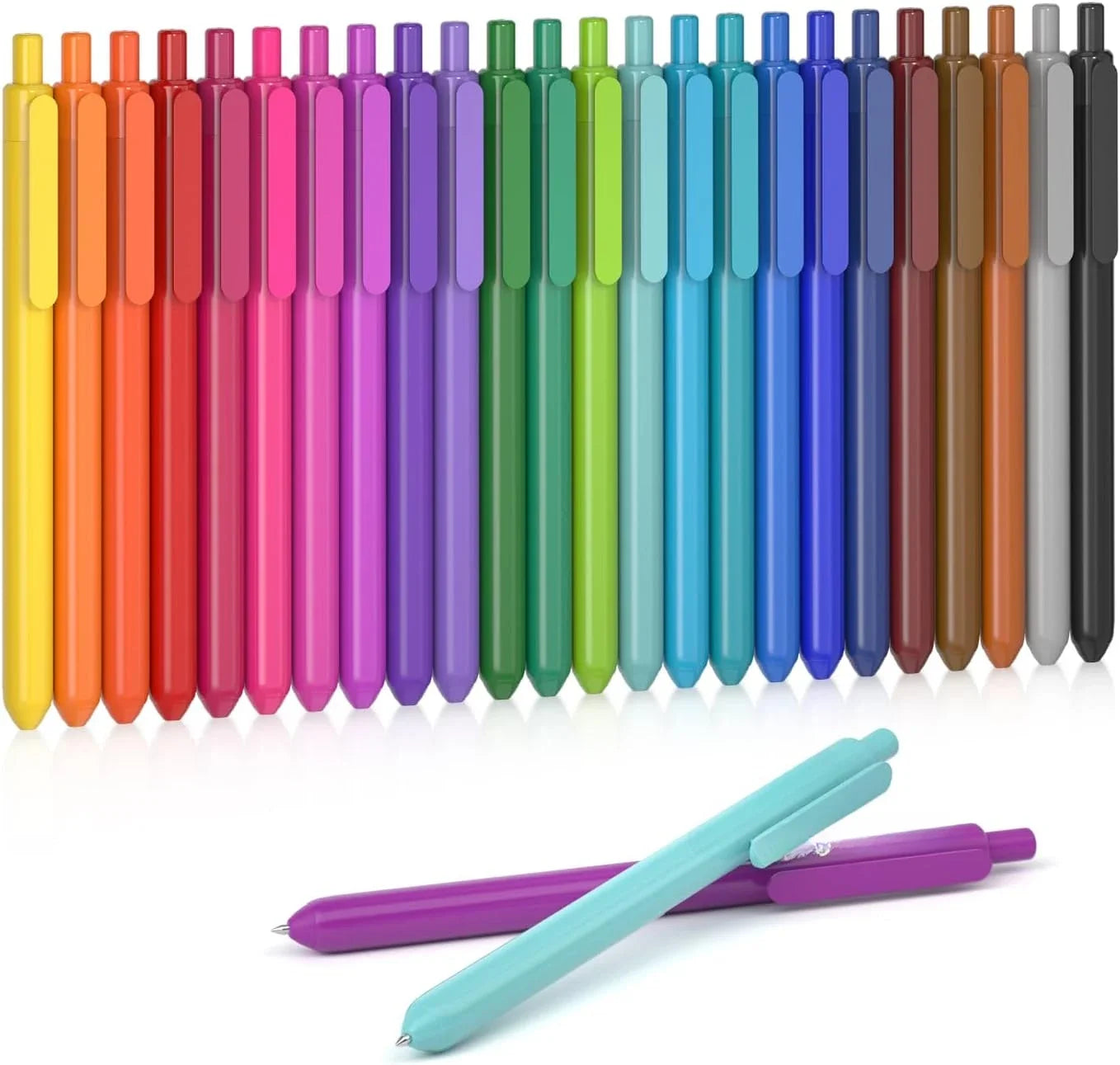 Retractable Soft Gel Ink Pens – 11 Pack, 0.5mm Fine Point Black Ink Cute Pens for School, Office & Journaling