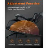 Ergonomic Gaming Chair with Footrest – Adjustable Height, Reclining Computer Chair with Lumbar & Headrest Support for Office or Gaming