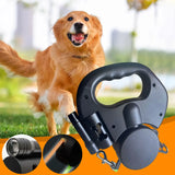 Double-Headed Retractable Dog Leash with LED Light – 360° Swivel Tangle-Free Lead for Small & Medium Dogs