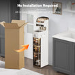 Slim Movable Bathroom Cabinet with Wheels & Plastic Drawers – Mobile Storage Cart for Small Spaces
