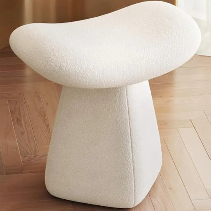 🪑 Saddle Makeup Stool – Modern Upholstered Ottoman Footrest & Shoe Bench with Ergonomic Design for Dressing Table & Entryway