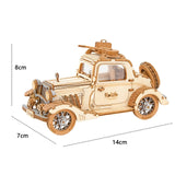 Robotime 3 Kinds DIY 3D Transportation Wooden Model Building Kits – Vintage Car, Tramcar & Carriage Kit (Gift for Children & Adults)