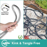 LEFRE Metal Garden Hose 25-100 ft – Leak-Proof Stainless Steel Water Hose with Spray Nozzle & ¾-in Fittings