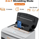 Bonsaii 110-Sheet Auto-Feed Micro-Cut Paper Shredder – Heavy Duty Office Shredder with 6-Gallon Large Waste Bin