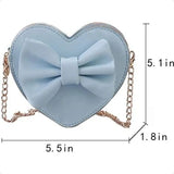 Girls Bowknot Mini Coin Purse – Heart Shape Crossbody Handbag, Shoulder Bag & Wallet by GoClothod
