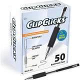 Retractable Ballpoint Pen Set – 1.0mm Midpoint Bulk Pack (50-Count) with Comfortable Grip – Black Ink ✒️🖤