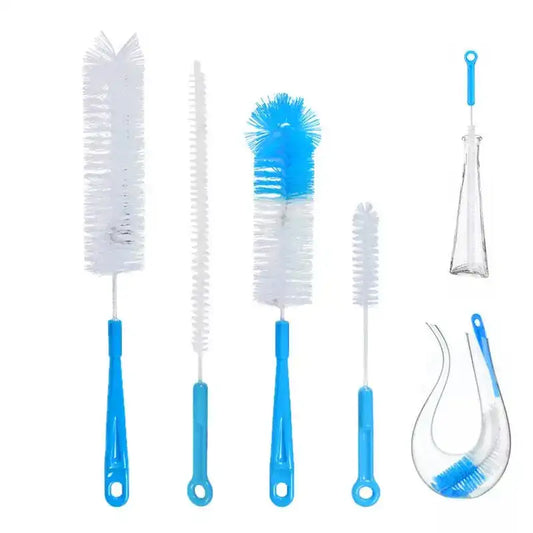 Multi-Purpose Bottle Cleaning Brush Set – Long Handle & Soft Flexible Bristles, 4-Piece