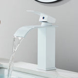Matte Black Waterfall Basin Faucet – Deck‐Mounted Single Lever Brass Mixer Tap