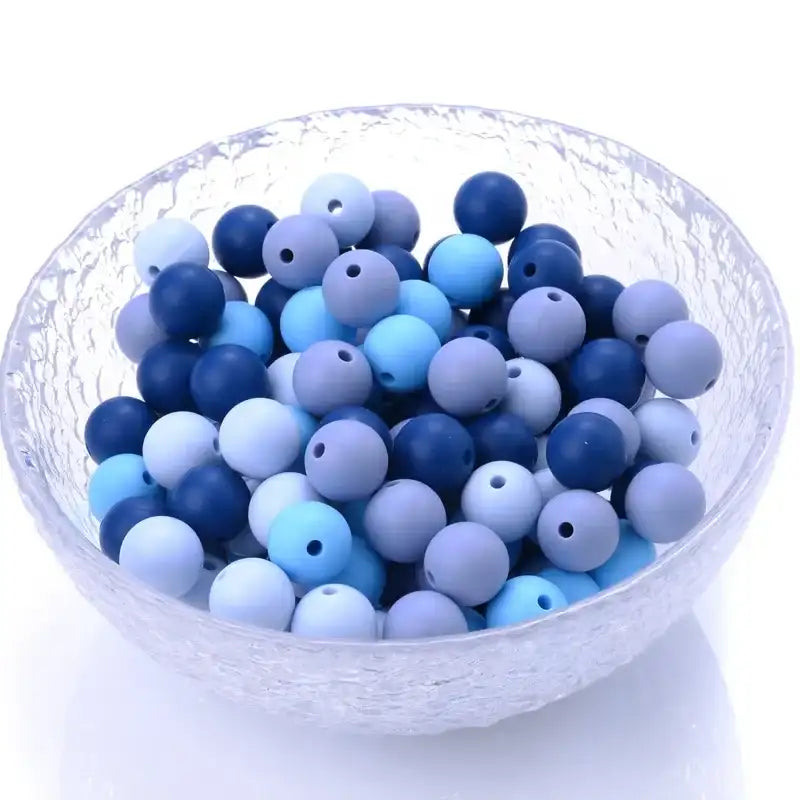 100-Piece 12 mm Silicone Beads Set for Baby Teething & Pacifier Chain – BPA-Free Chewable DIY Accessory